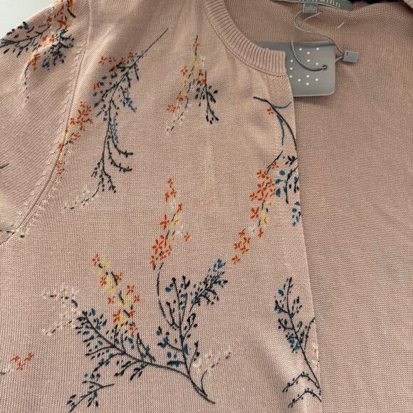 NWT Daniel Rainn Floral Knit Open Front Long Sleeve Cardigan Pink Women Size M - Picture 6 of 12